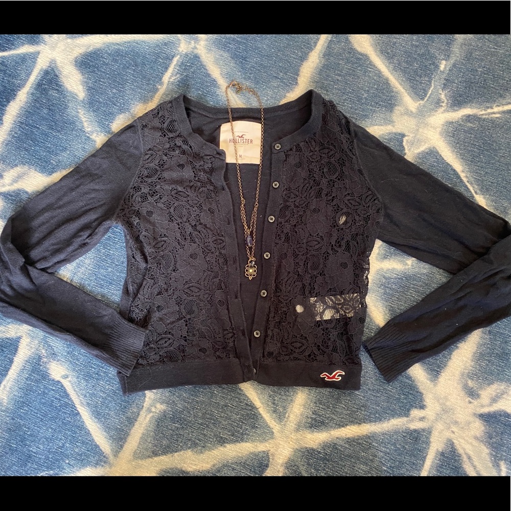 Hollow tee Lace Cardigan M